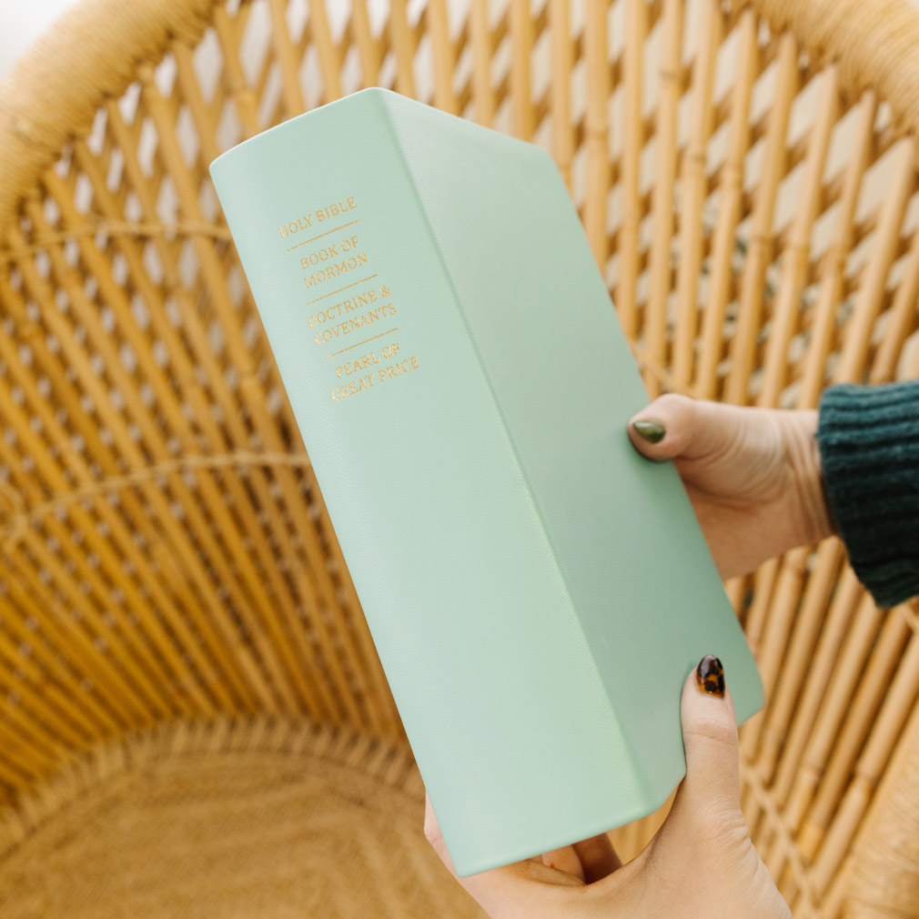 Large Hand-Bound Genuine Leather Quad - Light Turquoise - LDP-HB-LQ-LTQ