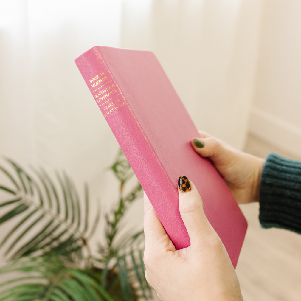 Large Hand-Bound Genuine Leather Triple - Pink - LDP-HB-LT-PNK