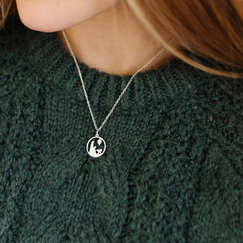 Silver Nativity Charm Necklace - DBS-MC11S