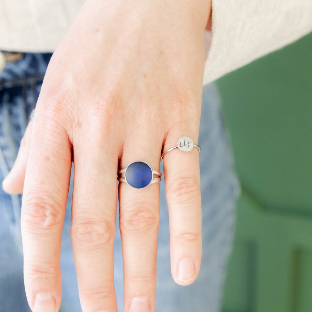 Spanish Cursive CTR Disc Ring - LDP-DR-SP2