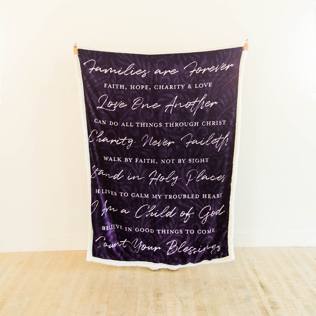 Words of Faith Sherpa Fleece Throw Blanket - LDP-BLANK-WOF