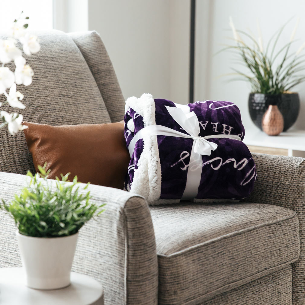 Words of Faith Sherpa Fleece Throw Blanket - LDP-BLANK-WOF
