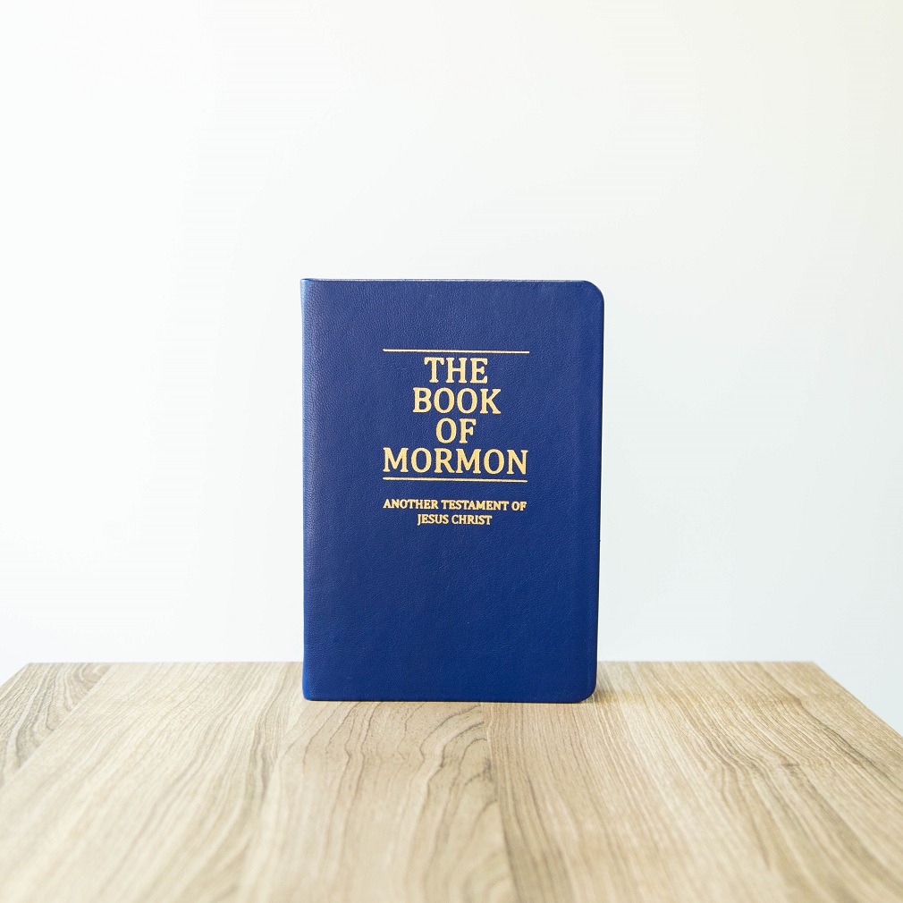 Pre-Made Hand-Bound Genuine Leather Book of Mormon - Medium Blue - LDP-HB-BOM-MBL-PM