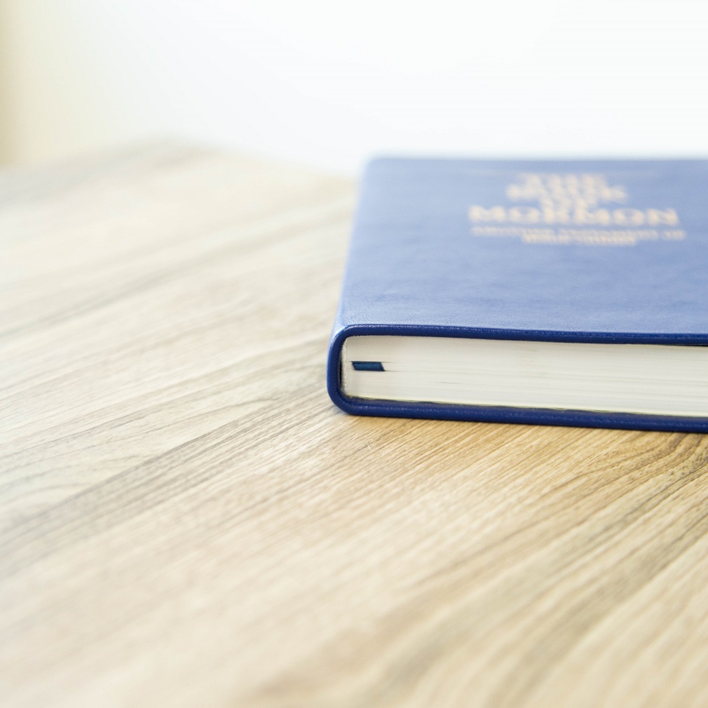 Pre-Made Hand-Bound Genuine Leather Book of Mormon - Medium Blue - LDP-HB-BOM-MBL-PM