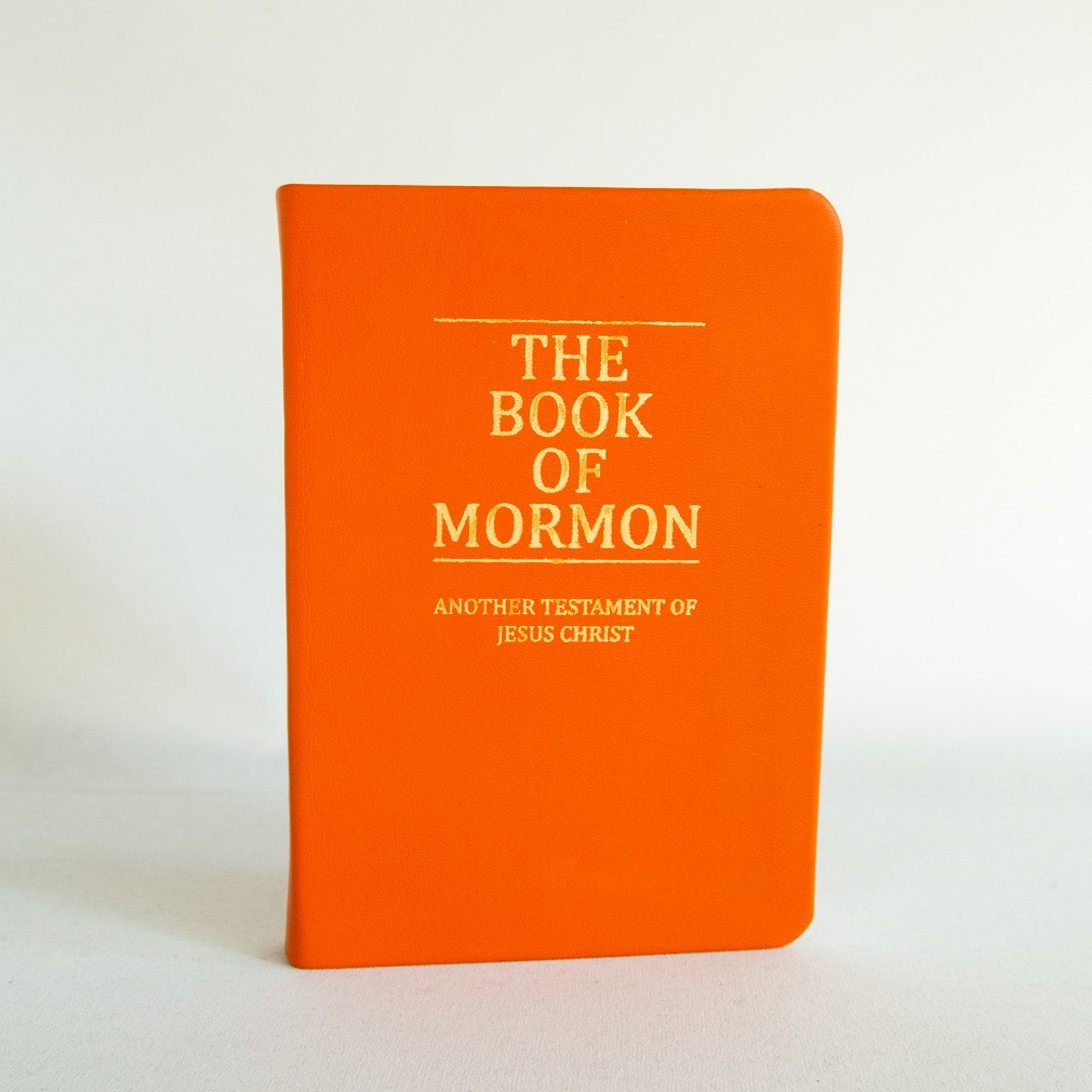 Hand-Bound Genuine Leather Book of Mormon - Marigold Orange - LDP-HB-BOM-MGO