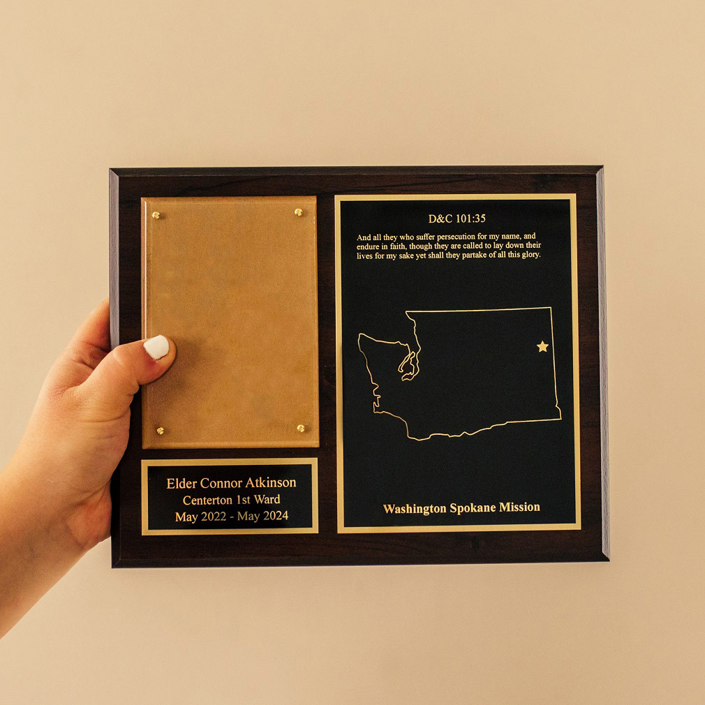 Missionary Plaque 8x10 - Two Plates, Gold/Silver - LDP-MP8x10-2