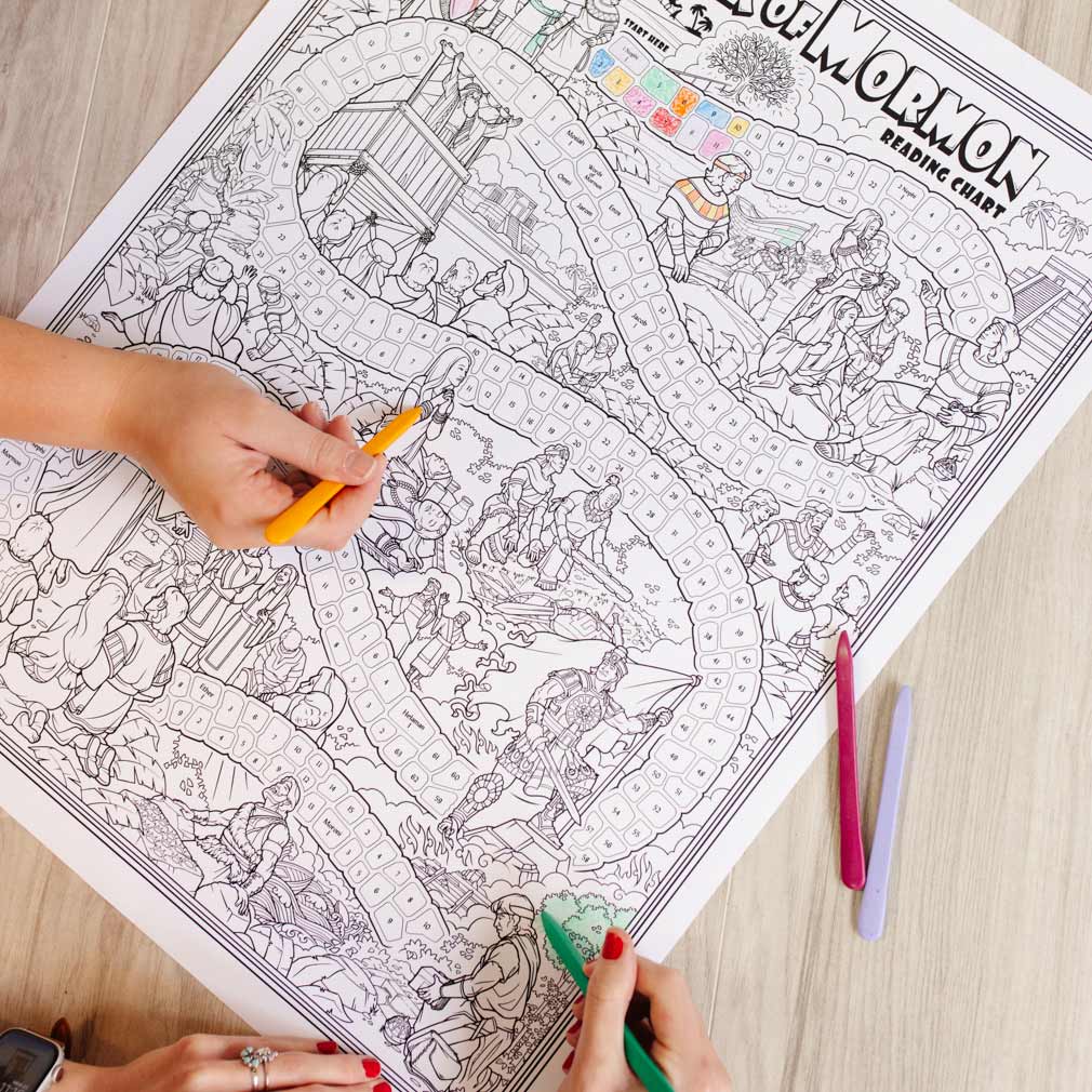 Book of Mormon Reading Chart Poster - Coloring Roadmap - LDP-RC-BOM