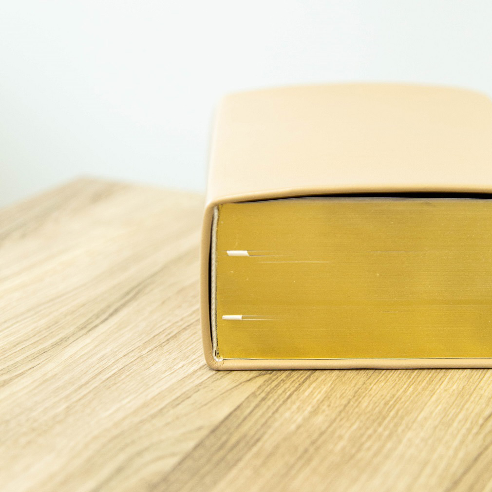 Pre-Made Hand-Bound Genuine Leather Quad - Beige - LDP-HB-RQ-BGE-PM