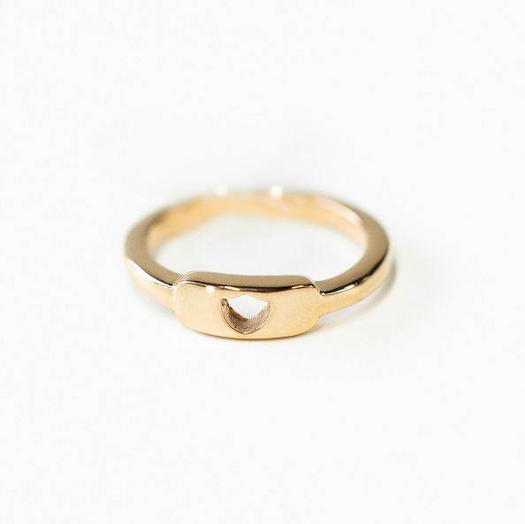 Shield Cutout Ring - Rose Gold - LDP-RNGBR55155