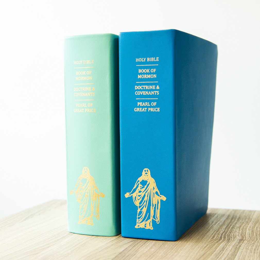 Large Hand-Bound Genuine Leather Quad - Aqua Blue - LDP-HB-LQ-ABL