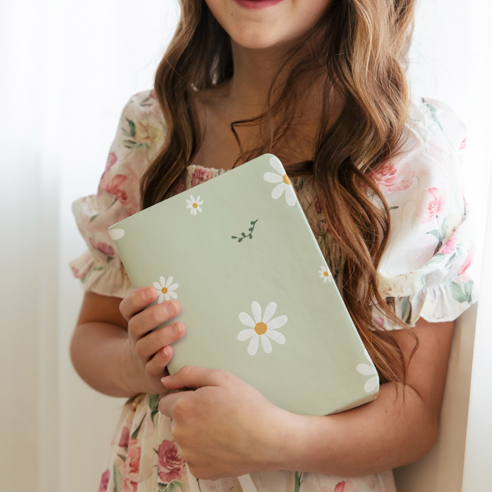 Hand-Bound Genuine Leather Quad - Daisy Dreams (6 Colors) - LDP-HB-PRQ-DD