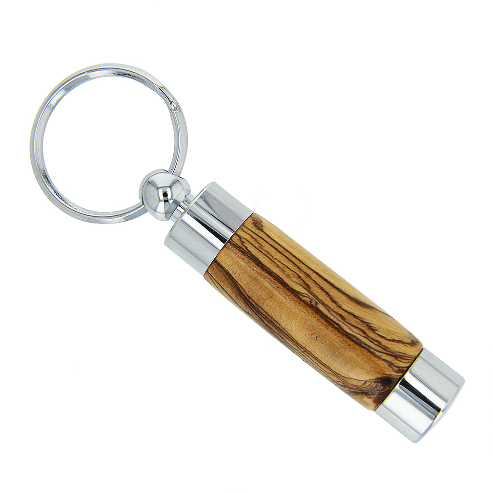 Bethlehem Olive Wood Oil Vial - Silver/Gunmetal - PT-OLIVE-VIAL