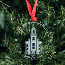Cedar City Temple Ornament - Acrylic cedar city temple, cedar city temple decor, lds christmas gifts, lds temple ornaments, lds temple decor, lds gifts