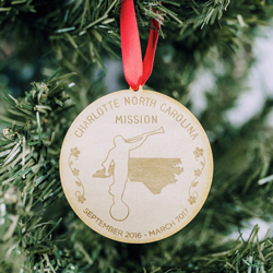 Flower Mission Ornament - Wood