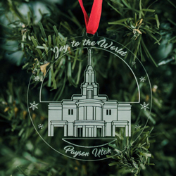 Payson Temple Ornament- Acrylic payson temple, payson temple ornament, lds temple ornament, lds temple decor, lds christmas gifts, lds gifts, lds wedding gifts