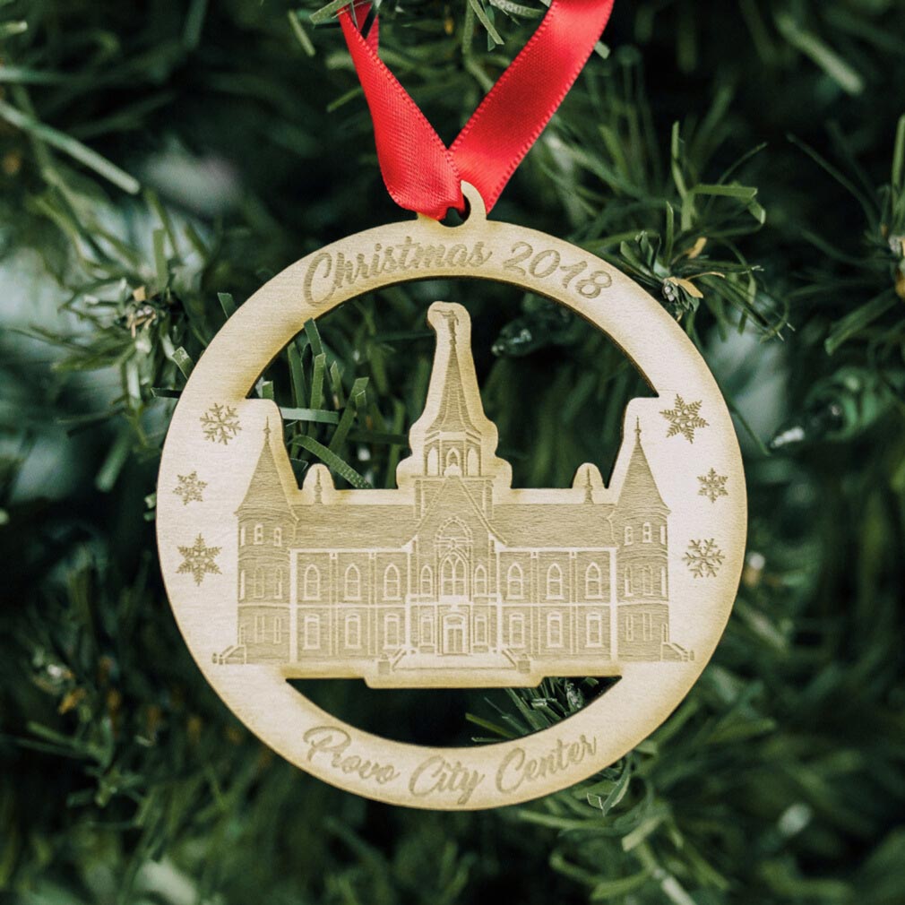 LDS Temple Ornament - Wood