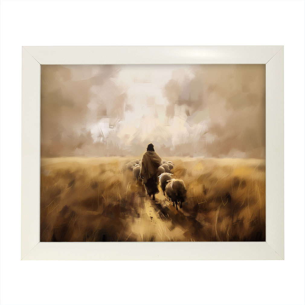 He Numbereth His Sheep - Framed/Unframed Wall Art - LDP-ART-DA-NHS