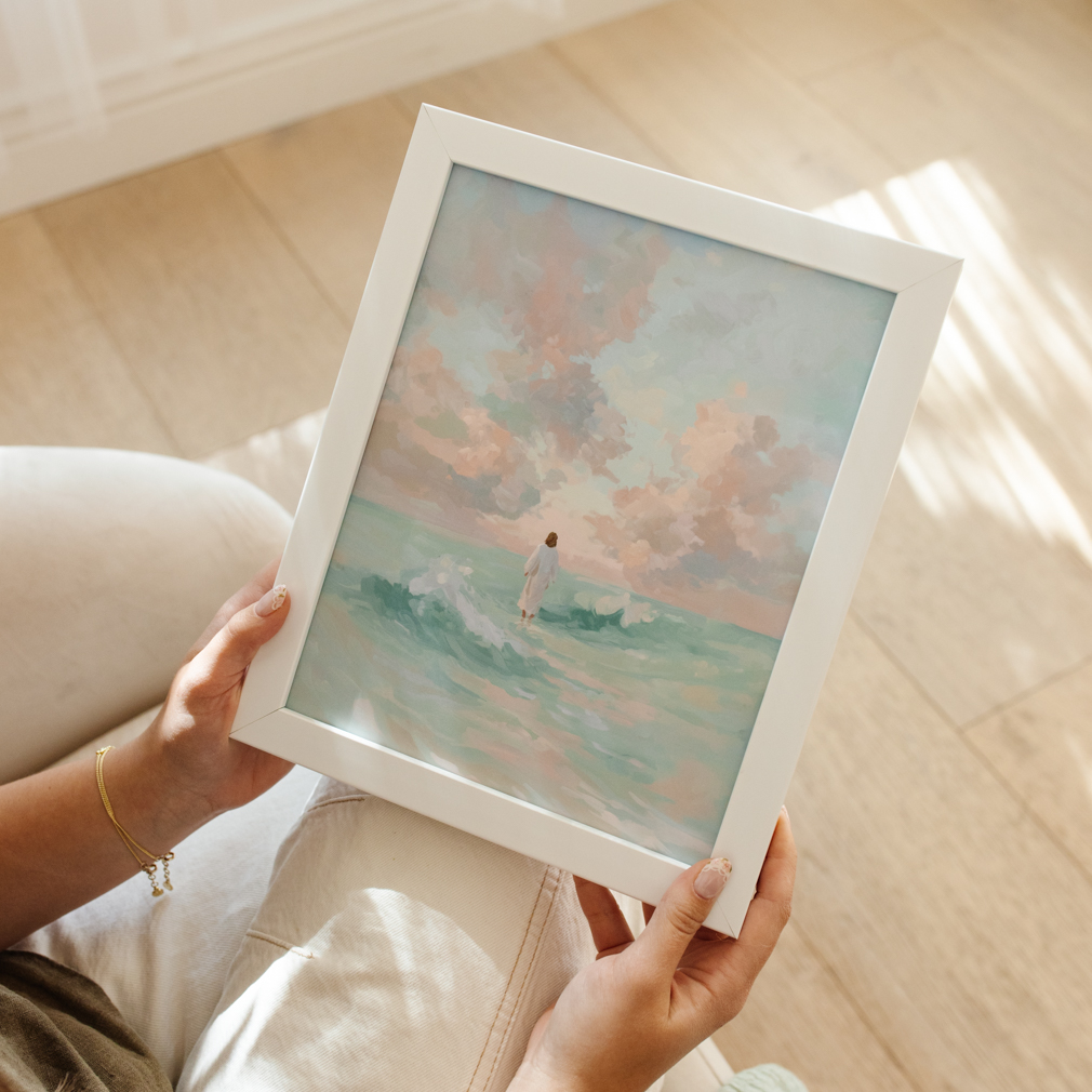 Where the Sea Meets Him - Framed/Unframed Wall Art - LDP-ART-DA-WTSMH