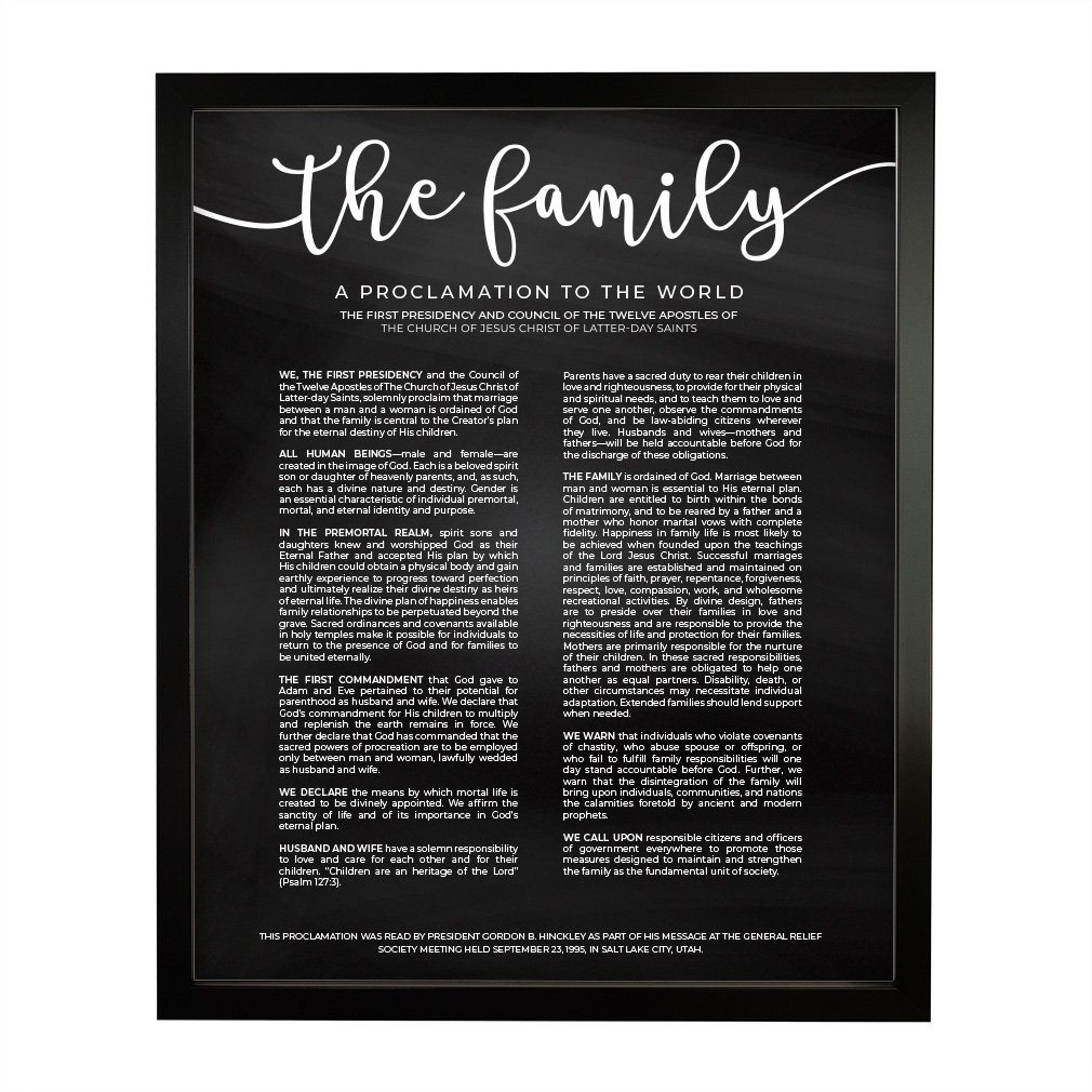 Chalkboard Family Proclamation - Framed/Unframed - LDP-ART-PRO-FML-CHLK