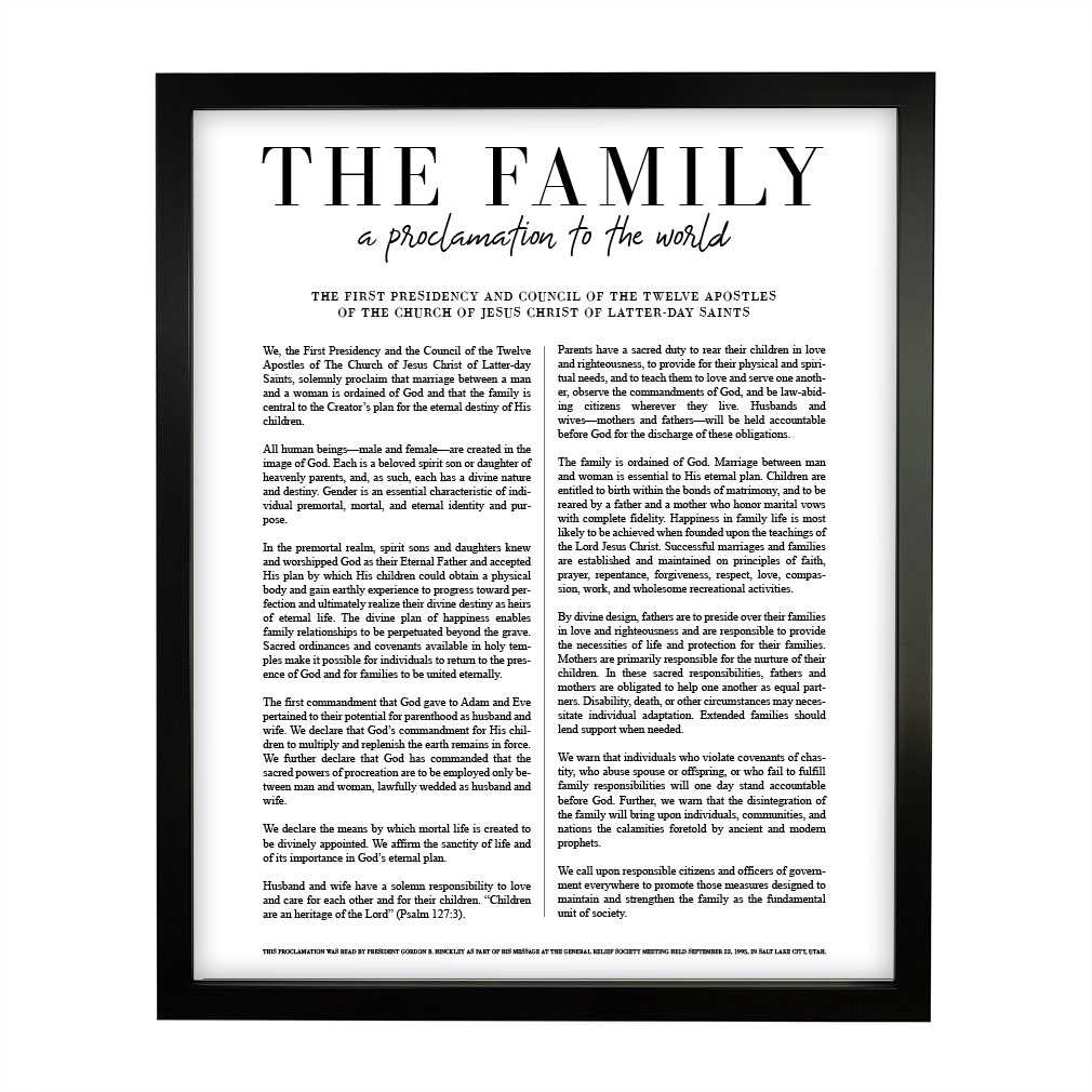 Classic Family Proclamation - Framed/Unframed - LDP-ART-PRO-FML-CLS