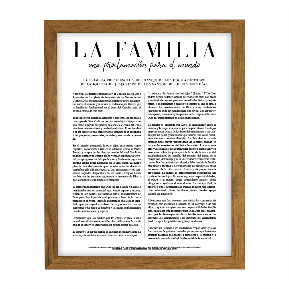 Classic Family Proclamation - Spanish Framed/Unframed - LDP-ART-PRO-FML-CLS-SPN