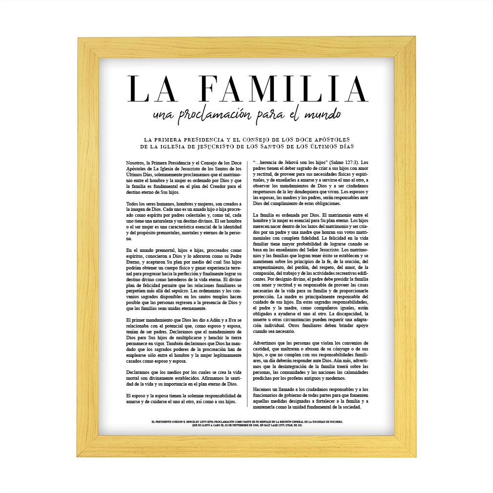 Classic Family Proclamation - Spanish Framed/Unframed - LDP-ART-PRO-FML-CLS-SPN
