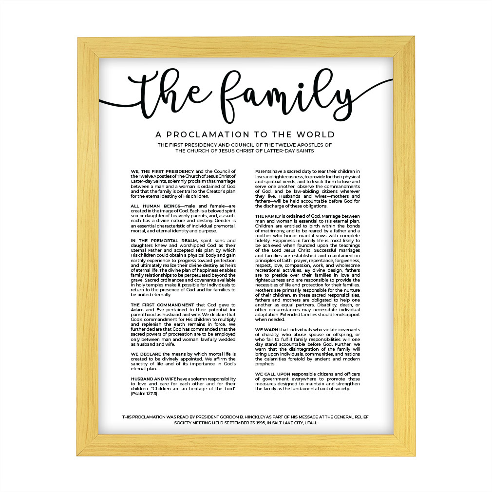 Modern Family Proclamation - Framed/Unframed - LDP-ART-PRO-FML-MOD