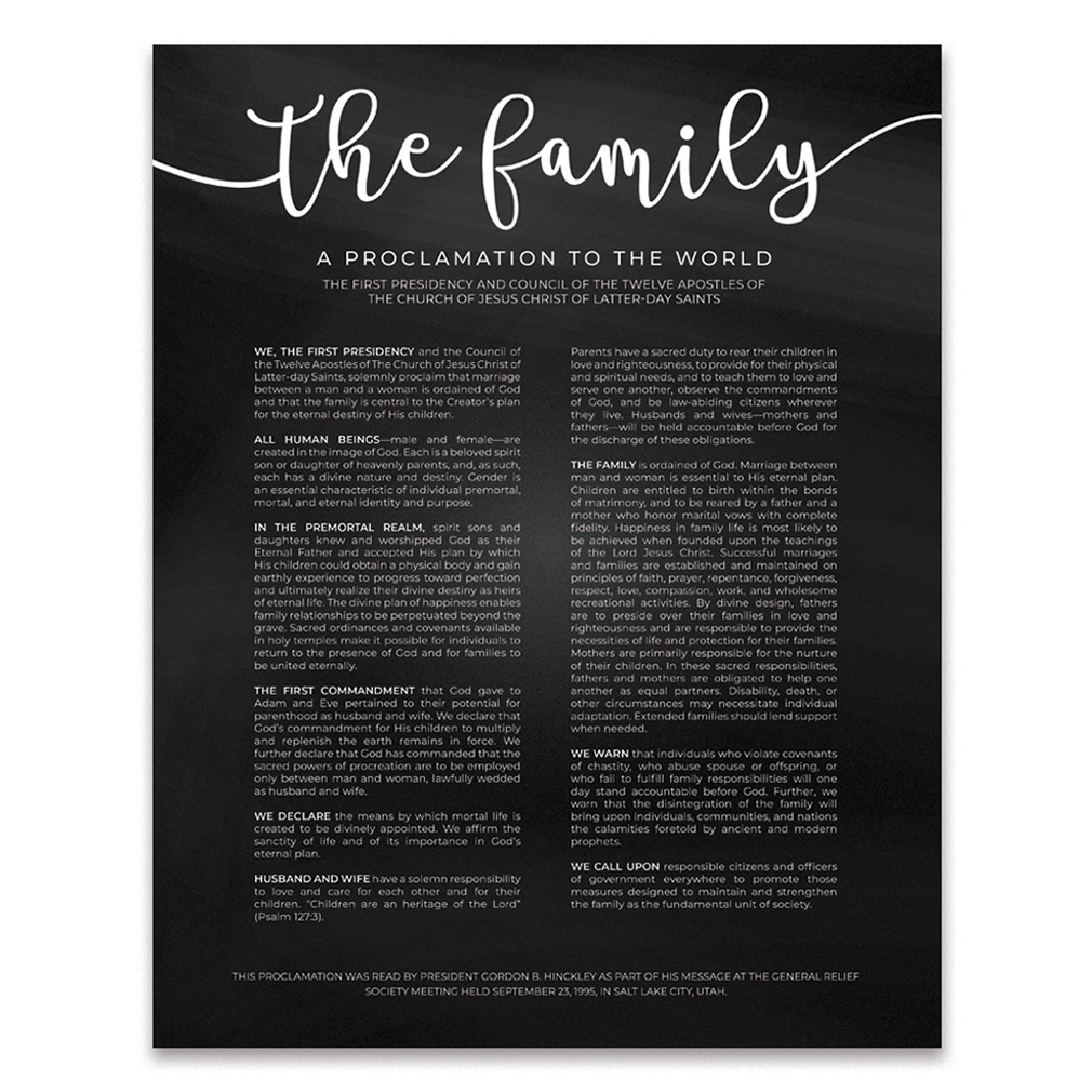 Chalkboard Family Proclamation - Framed/Unframed - LDP-ART-PRO-FML-CHLK