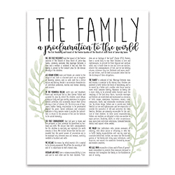 Laurel Family Proclamation - Framed/Unframed