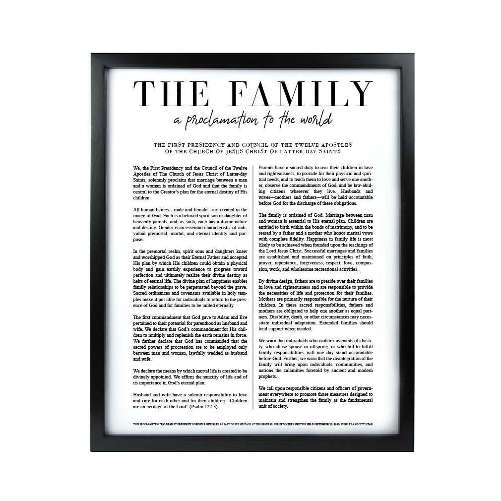 Classic Family Proclamation - Black Framed/Unframed - LDP-ART-FP-CLASS-BLK