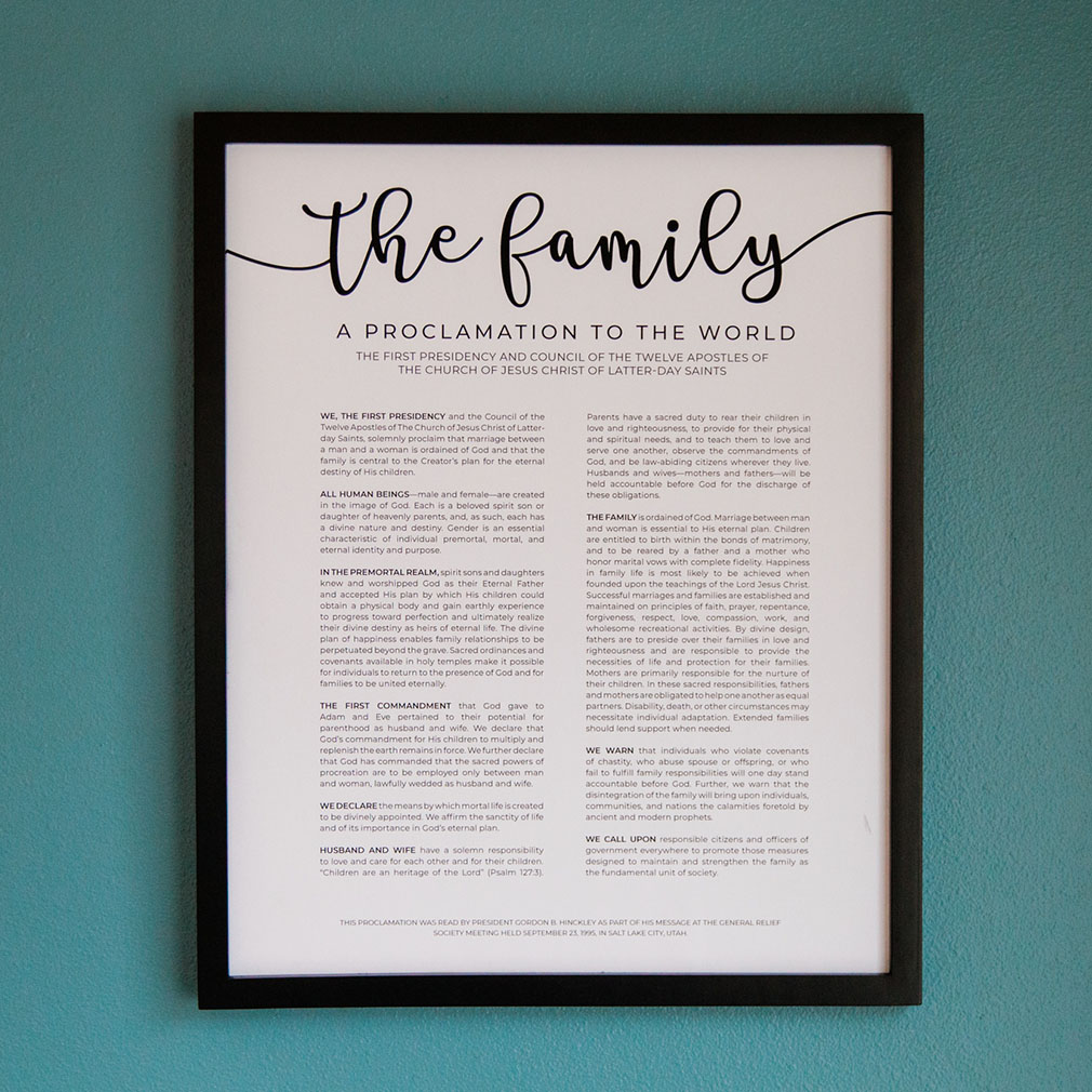 Modern Family Proclamation - Black Framed/Unframed - LDP-ART-FP-MOD-BLK