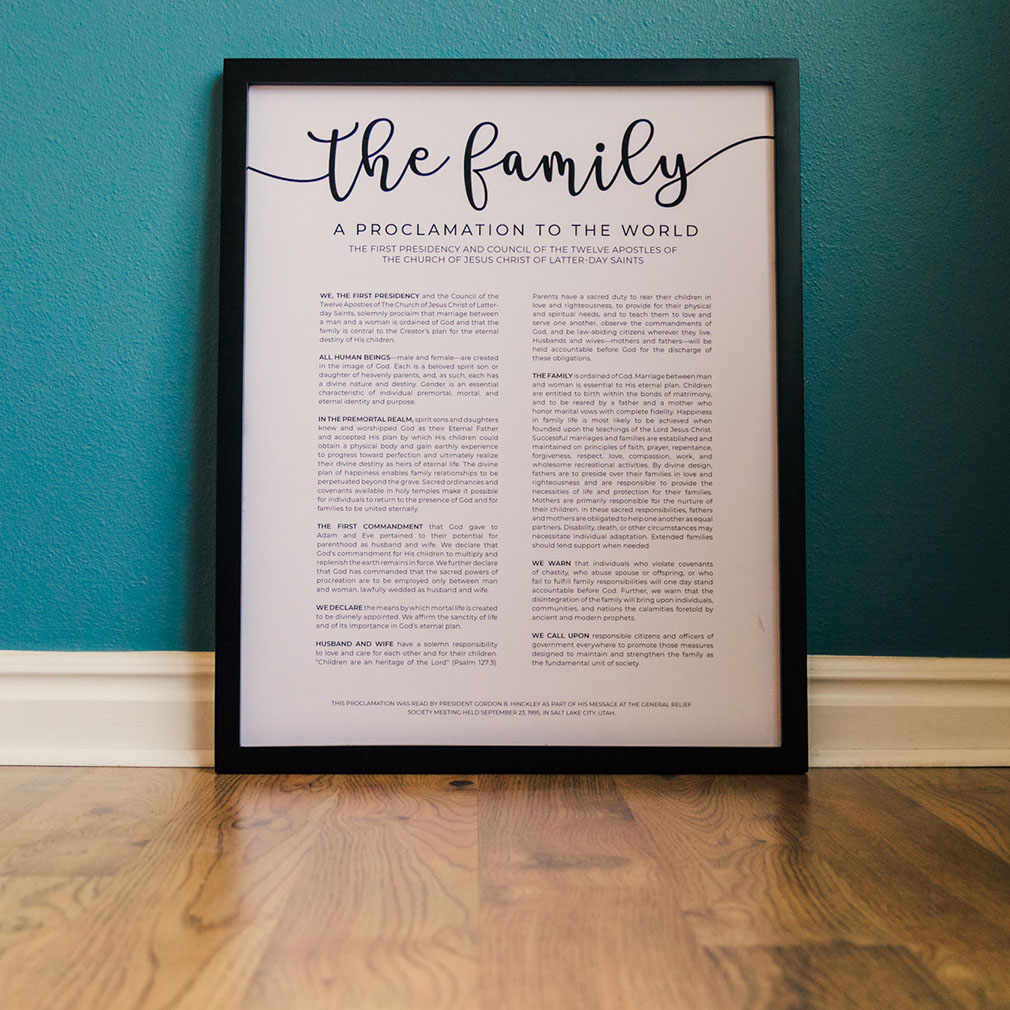 Modern Family Proclamation - Black Framed/Unframed - LDP-ART-FP-MOD-BLK