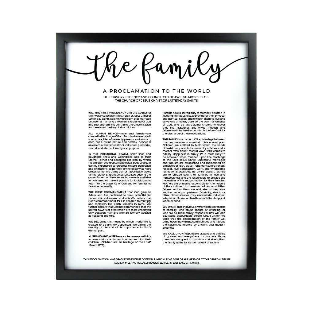 Modern Family Proclamation - Black Framed/Unframed - LDP-ART-FP-MOD-BLK