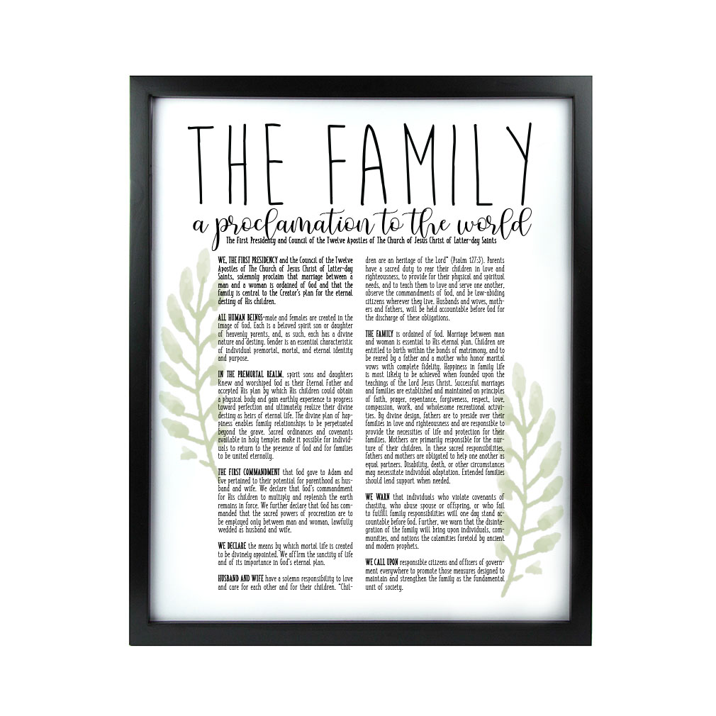 Laurel Family Proclamation - Black Framed/Unframed - LDP-FR-ART-FAMPROC-LAUREL-BLK