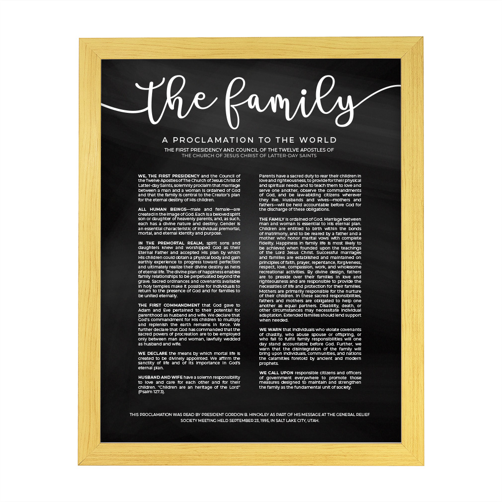 Chalkboard Family Proclamation - Framed/Unframed - LDP-ART-PRO-FML-CHLK