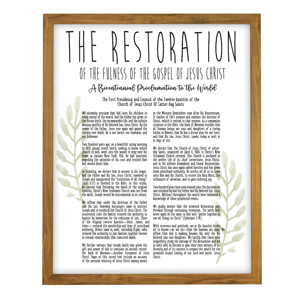 Laurel Restoration Proclamation - Framed/Unframed - LDP-ART-PRO-RES-LRL