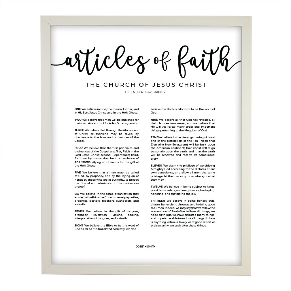 Modern Articles of Faith - Framed/Unframed - LDP-ART-PRO-AOF-MOD