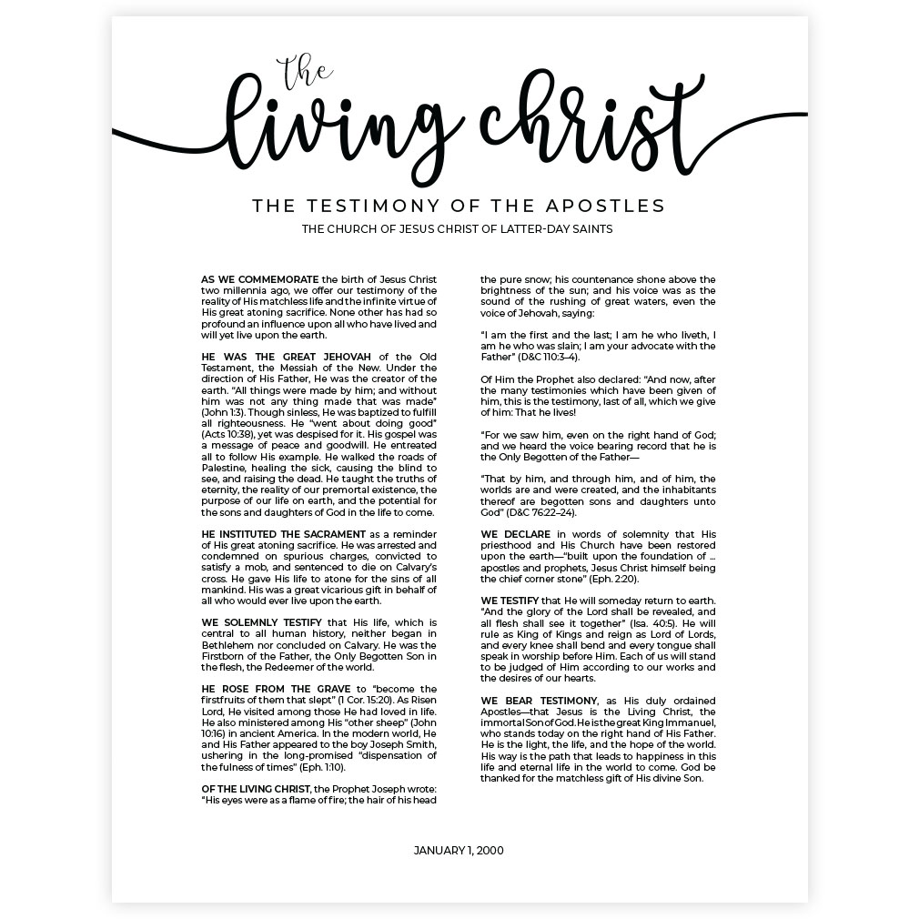 Modern Living Christ Proclamation - Framed/Unframed - LDP-ART-PRO-LC-MOD