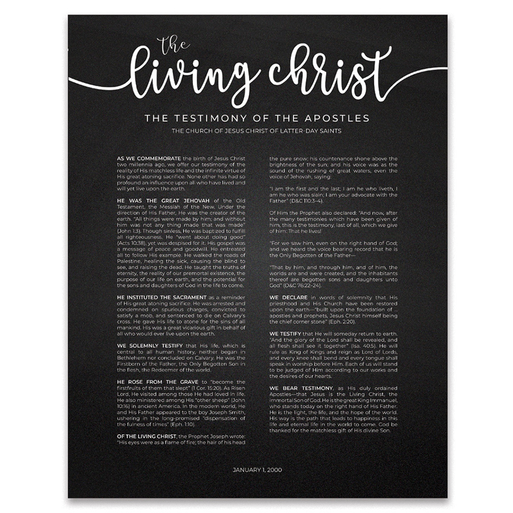 Chalkboard Living Christ Proclamation - Framed/Unframed - LDP-ART-PRO-LC-CHLK