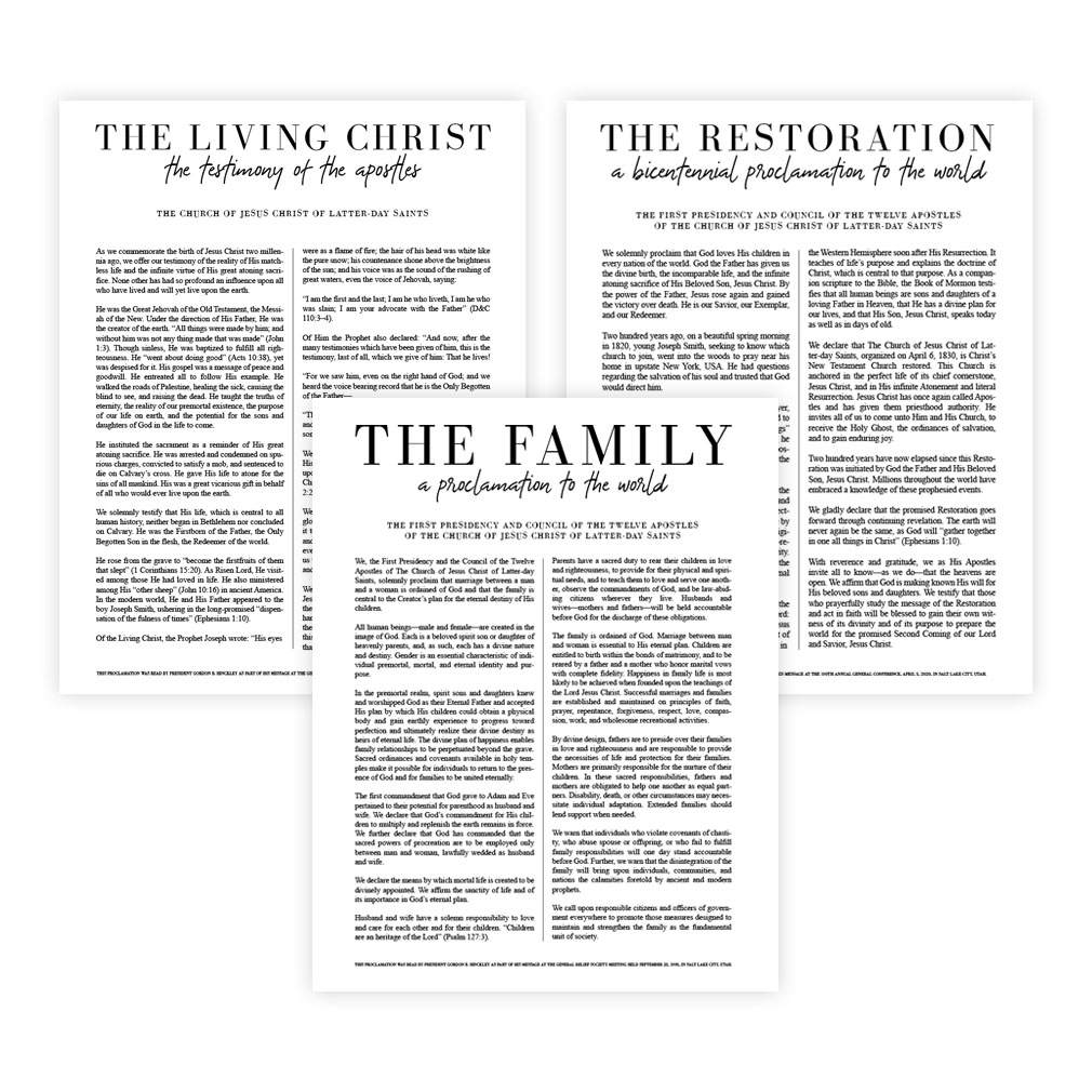 Classic Church Proclamation Set - Framed/Unframed - LDP-ART-PRO-SET-CLS