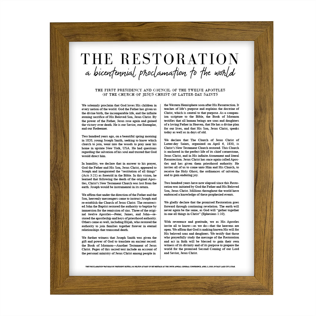 Classic Restoration Proclamation - Framed/Unframed - LDP-ART-PRO-RES-CLS