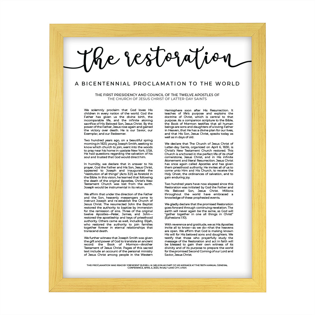 Modern Restoration Proclamation - Framed/Unframed - LDP-ART-PRO-RES-MOD