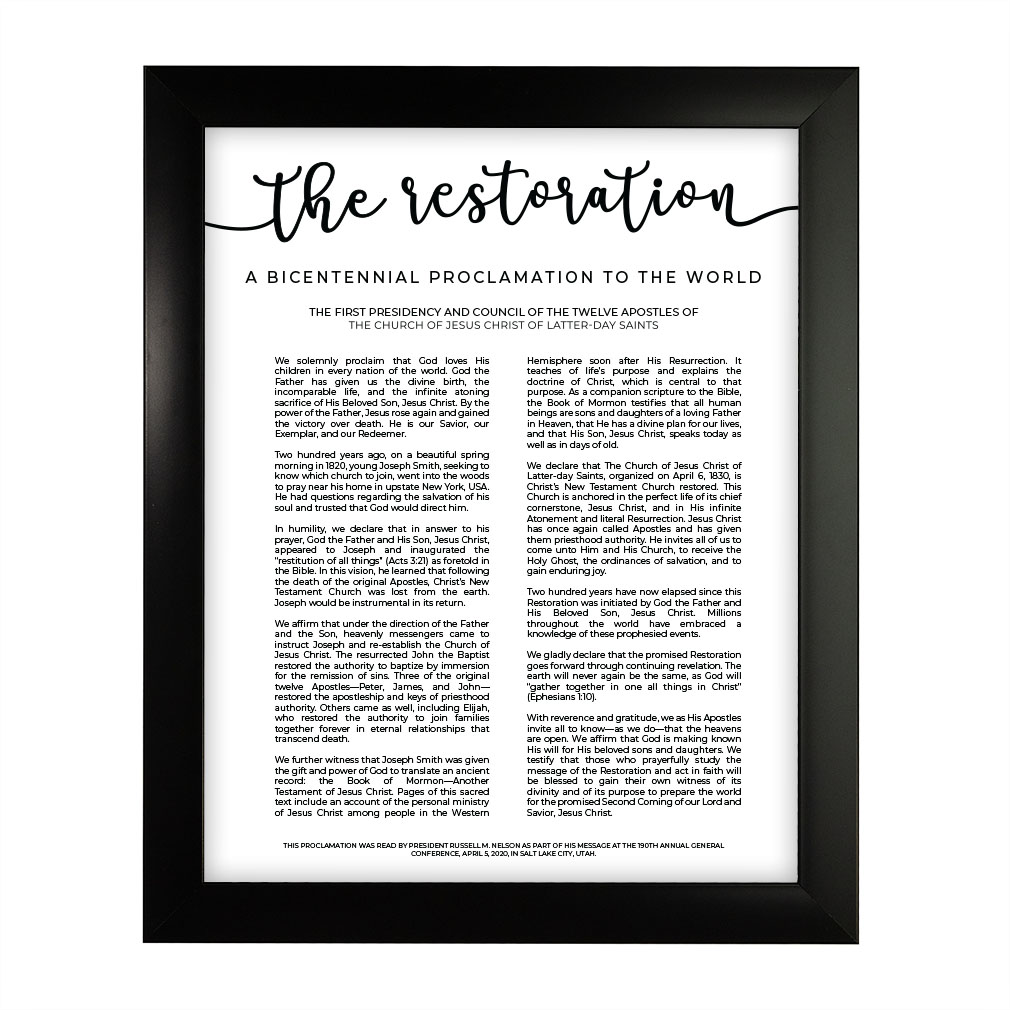 Modern Restoration Proclamation - Framed/Unframed - LDP-ART-PRO-RES-MOD