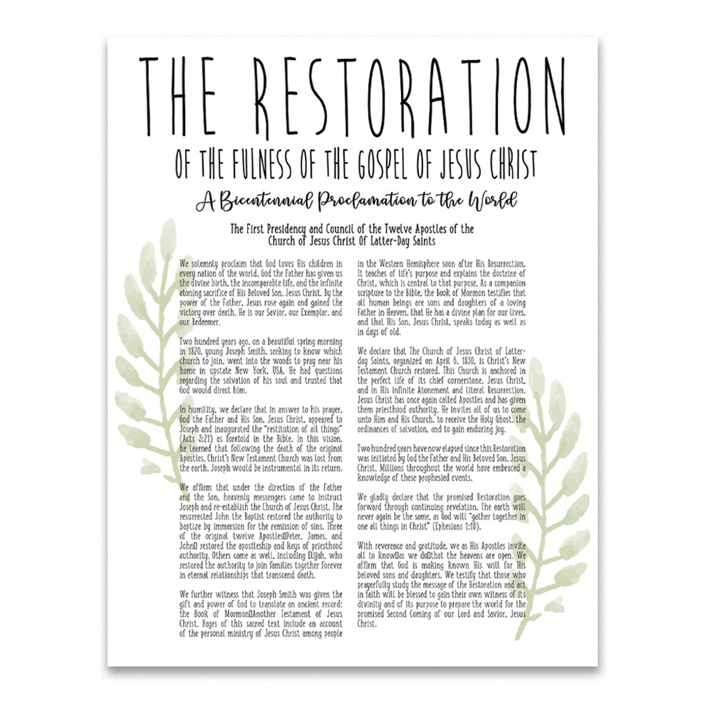 Laurel Restoration Proclamation - Framed/Unframed - LDP-ART-PRO-RES-LRL