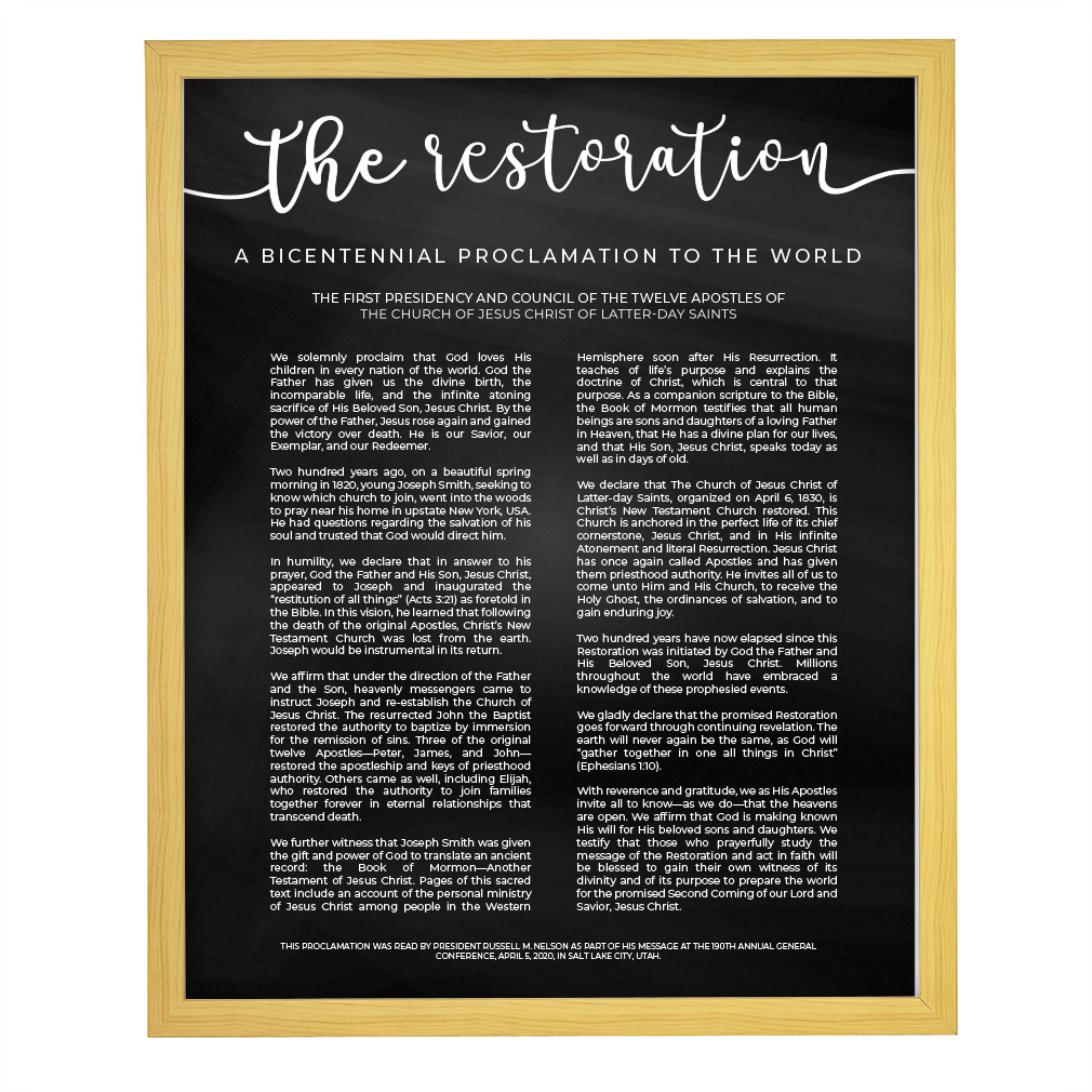 Chalkboard Restoration Proclamation - Framed/Unframed - LDP-ART-PRO-RES-CHLK