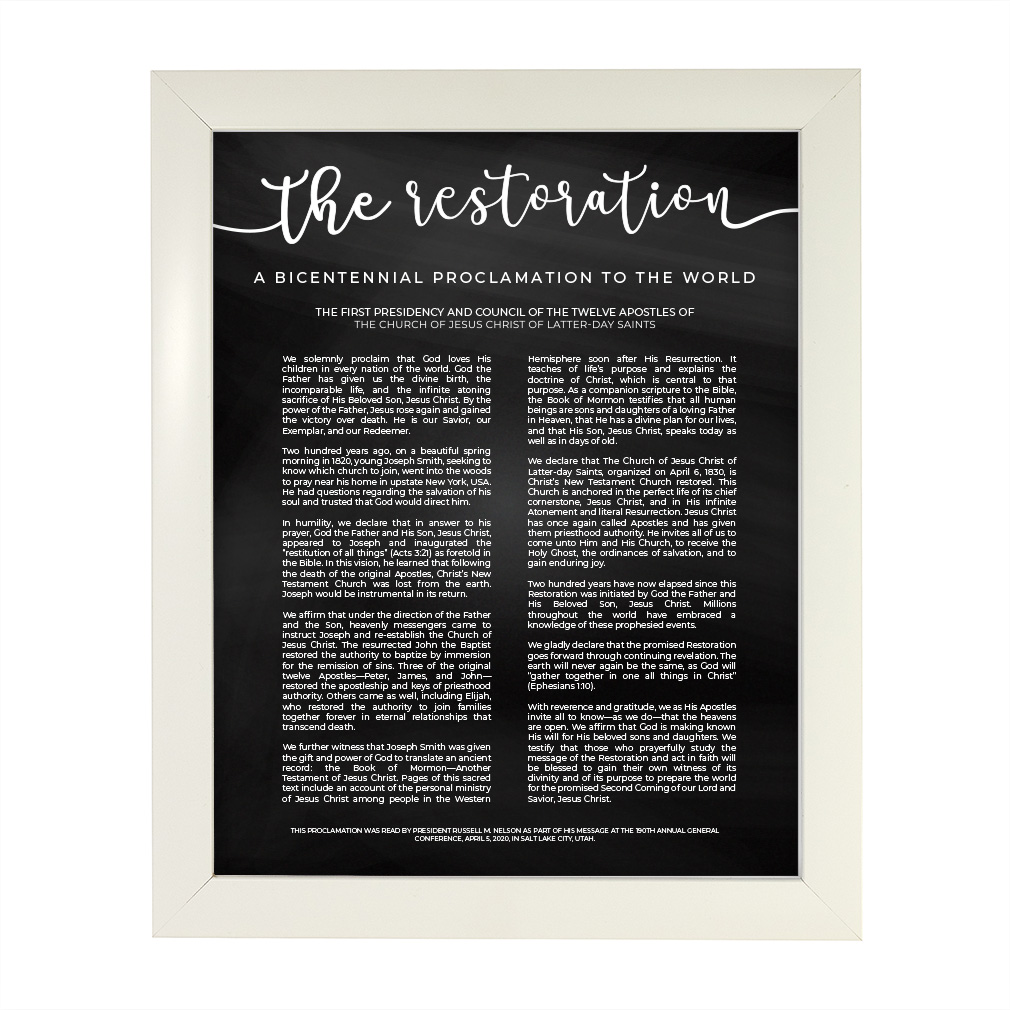 Chalkboard Restoration Proclamation - Framed/Unframed - LDP-ART-PRO-RES-CHLK