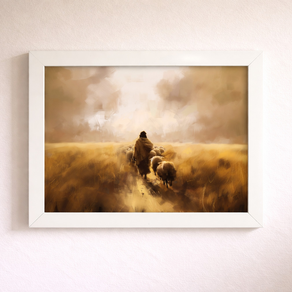 He Numbereth His Sheep - Framed/Unframed Wall Art - LDP-ART-DA-NHS