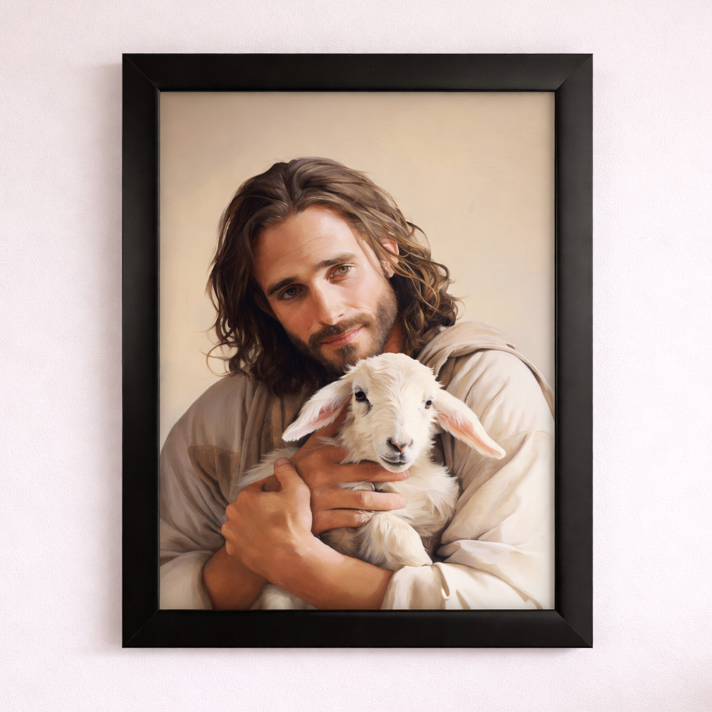 The Shepherd's Embrace - Framed/Unframed Wall Art - LDP-ART-DA-SE