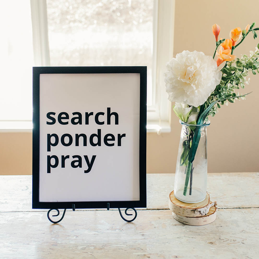 Search Ponder Pray LDS Quote Wall Art - Modern - LDP-ART-QUOTE-SPP
