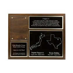 Two Mission Missionary Plaque - 8x10, Gold/Silver